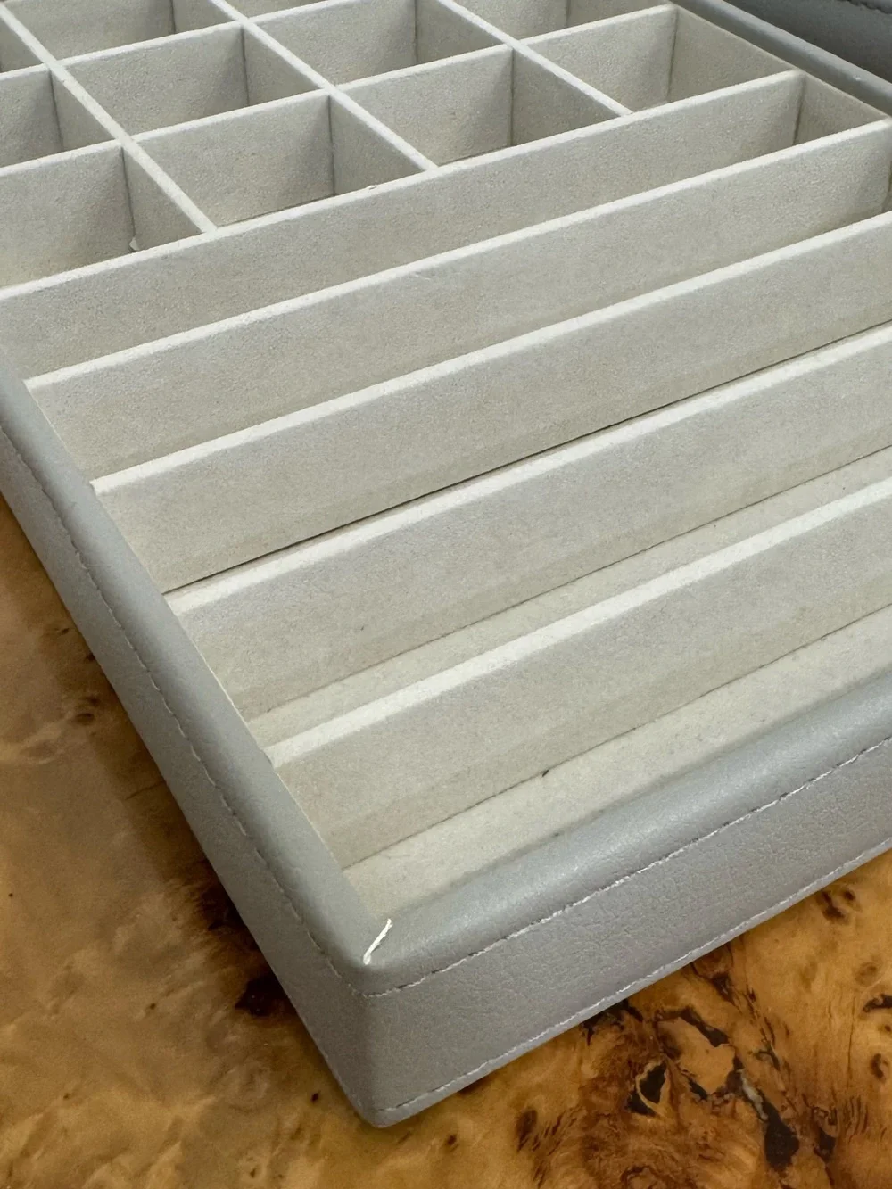 Gray Stackable Jewelry and Accessory Organizer Tray Set of 2